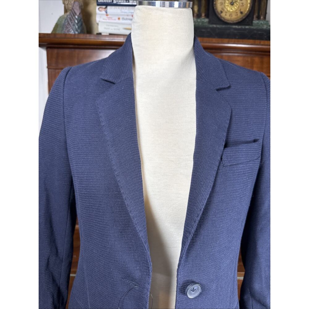 WYSE London Womens Navy Blue Waffle Knit Blazer Jacket NWOT Size 4
